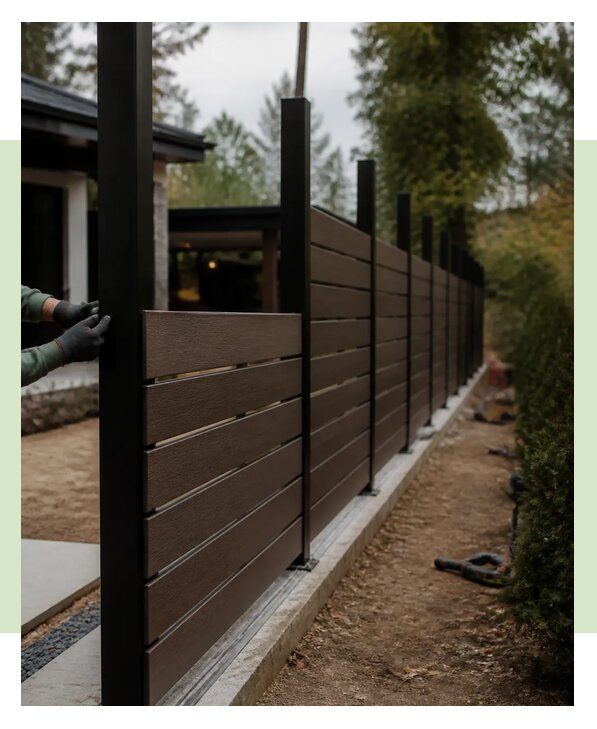Строительство забора из ДПК под ключ для участка в Сызрани